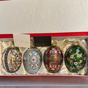 Joan Rivers Elegant Holiday Ornament Set - Gold, Blue, Brown, Green
